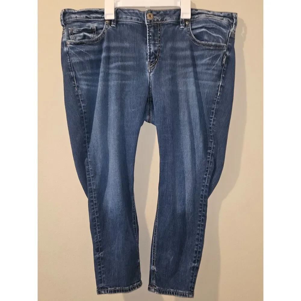 Silver Jeans Co Suki Skinny Crop Blue Jeans Women's Plus Size 20 W43969SSX404